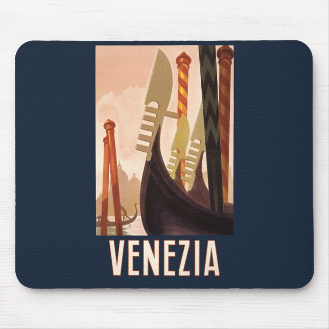 Vintag Venedig Italien Gondelfahrt Mousepad (Vorne)