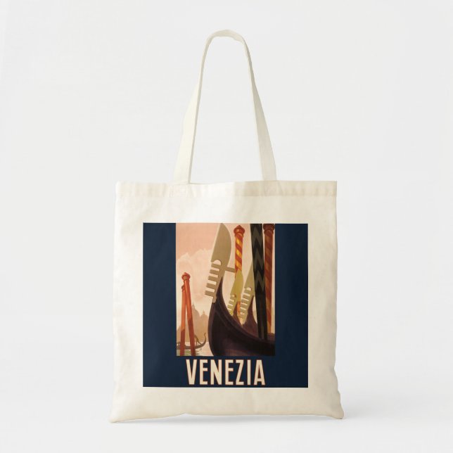 Vintag Venedig Italien Gondelfahrt Tragetasche (Vorne)