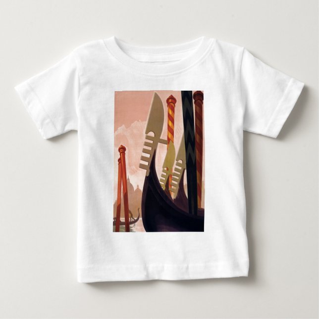 Vintag Venezia Gondolas Baby T-shirt (Vorderseite)