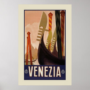 Vintag Venezia   Reisen nach Venedig (23,6 x 36") Poster