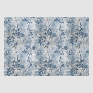 Vintag verblasstes Blumenmuster - Blau und Weiß Seidenpapier