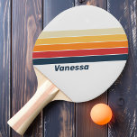 Vintag verblichener Regenbogen Streifen mit Namen Tischtennis Schläger<br><div class="desc">Das Vintage Pingpongpaddel mit dem Namen bietet mit seinen weichen, verblassten Regenbogenstreifen ein lebendiges und nostalgisches Ambiente. Die personalisierte Namensfunktion fügt eine einzigartige Touch hinzu, die dieses Paddel zu einem Spiegelbild individuellen Stils und Flairs macht. Perfekt für Spieler, die einen Farbensprung und eine Persönlichkeit Liebe haben, verwandelt es jedes Spiel...</div>