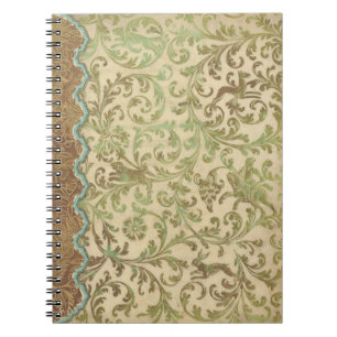 Vintag Verdigris Scroll Spiral Journal-Notebook Notizblock