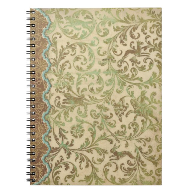 Vintag Verdigris Scroll Spiral Journal-Notebook Notizblock (Vorderseite)