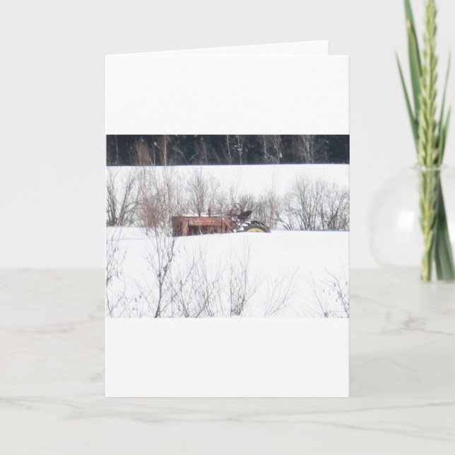 Vintag vergessene Traktor Weihnachtskarte Feiertagskarte (Vorderseite)