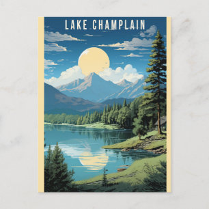 Vintag Vermont Lake Champlain Travel Postkarte