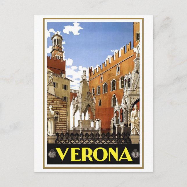 Vintag Verona Italien Postkarte (Vorderseite)