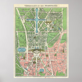 Vintag Versailles Map Travel Poster