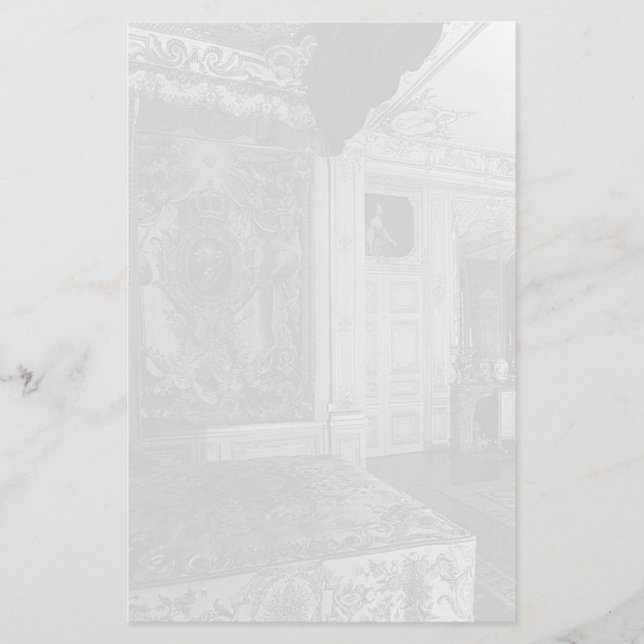 Vintag Versailles Palace Louis XV Bed Kammer Briefpapier (Vorderseite)