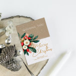 Vintag Vibe Winter Wonderland Weihnachtskarte 2 Einladung<br><div class="desc">Dieses Kartendesign ist farbenfroh und die Freude eines Winterwunderland Vintagen Erscheinungsbildes: weiße Weihnachtsfeiern mit roten Beeren Weihnachtsbouquet. Elegante Schrift- und Serifentypografie.</div>