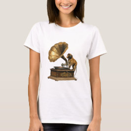 Vintag Vibes: Monkey DJ mit Gramophon T-Shirt