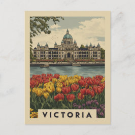 Vintag Victoria British Columbia Travel Postkarte