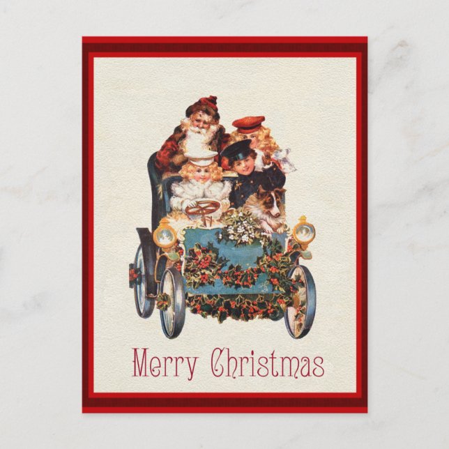 Vintag Viktorianisch frohe Weihnachten Postkarte (Vorderseite)