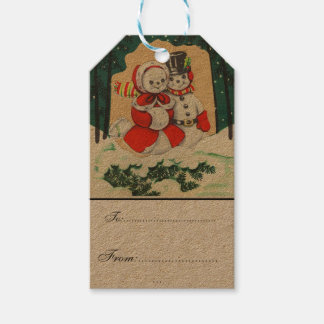Vintag, viktorianisch, rustikal, Weihnachten, Geschenkanhänger