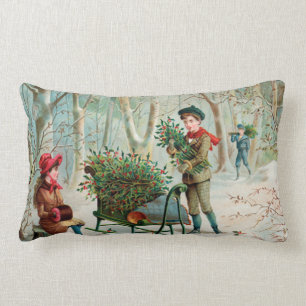 Vintag, viktorianisch, rustikal, Weihnachten, Must Lendenkissen