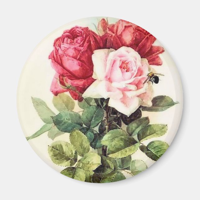 Vintag Viktorianische Rose Bouquet Magnet (Vorne)