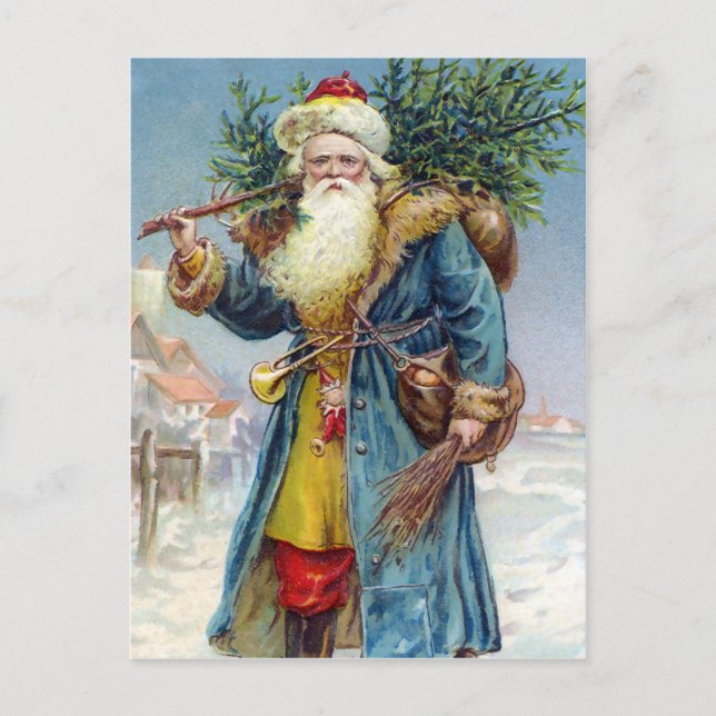 Vintag Viktorianische Weihnachtskarte Postkarte (Vorderseite)