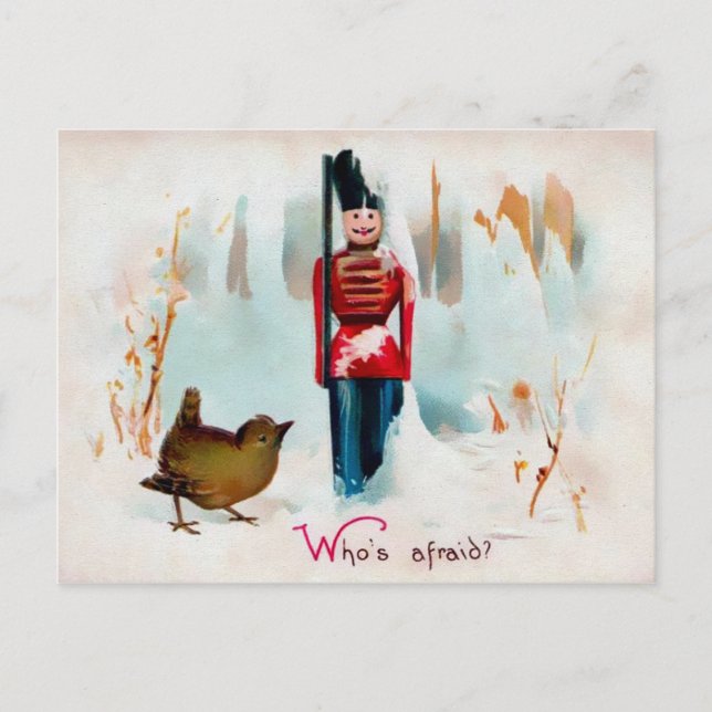 Vintag Viktorianischer Tin Soldier Weihnachten Postkarte (Vorderseite)