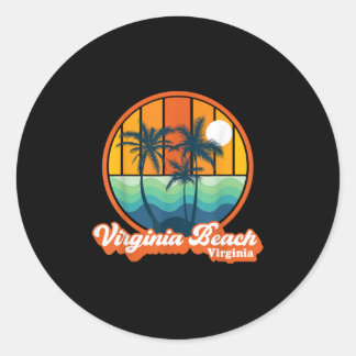 Vintag Virginia Beach Virginia Summer 90s Beach S Runder Aufkleber
