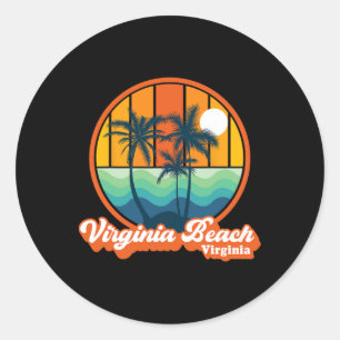 Vintag Virginia Beach Virginia Summer 90s Beach S Runder Aufkleber