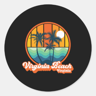 Vintag Virginia Beach Virginia Summer 90s Beach S Runder Aufkleber