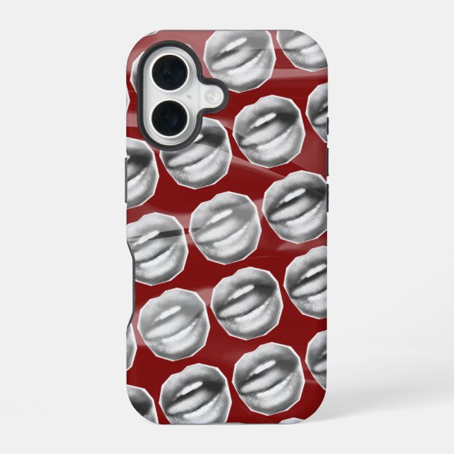 Vintag Vixen Dark Cherry Red Vintag Bloke Sade iPhone 16 Hülle (Rückseite)