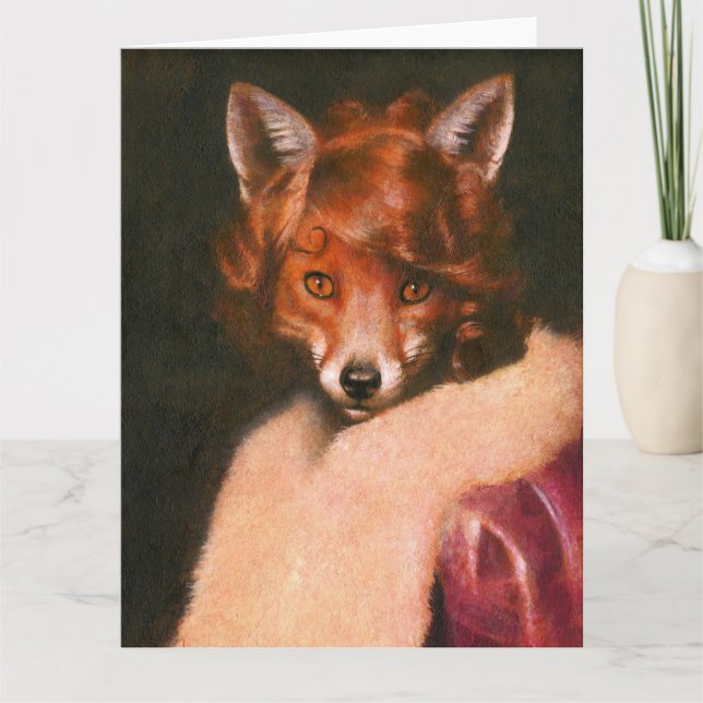 Vintag Vixen Large Greetings Card Karte (Vorderseite)