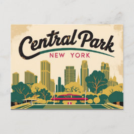 Vintag vom Central Park, New York Postkarte