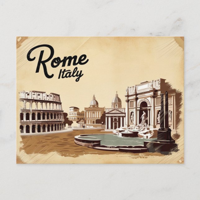 Vintag von Rom, Italien Postkarte (Vorderseite)