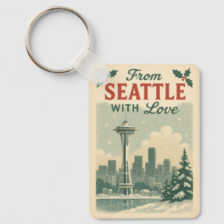 Vintag von Seattle mit Liebe Schlüsselanhänger