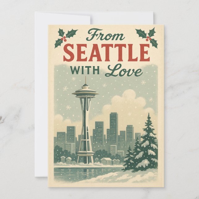 Vintag von Seattle mit Liebe Weihnachten (Vorderseite)