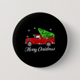 Vintag Wagon Weihnachtsbaum Red Retro Bauer Truc Button