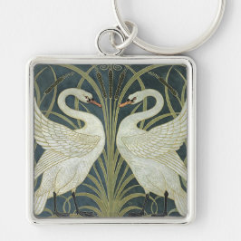 Vintag Walter Crane Swan Rush und Iris Schlüsselanhänger