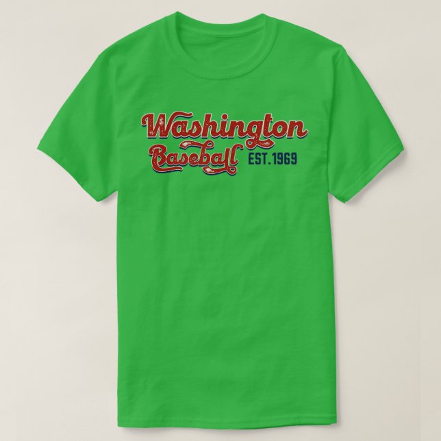 Vintag Washington Baseball Est1969 Baseball Lover T-Shirt (Design vorne)