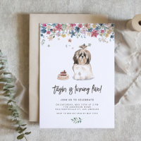 Vintag Watercolor Shih Tzu Dog Geburtstagsparty