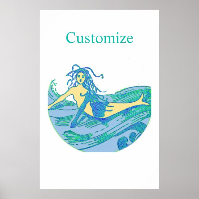Vintag Waveriding Mermaid Thunder_Cove Poster (Vorne)