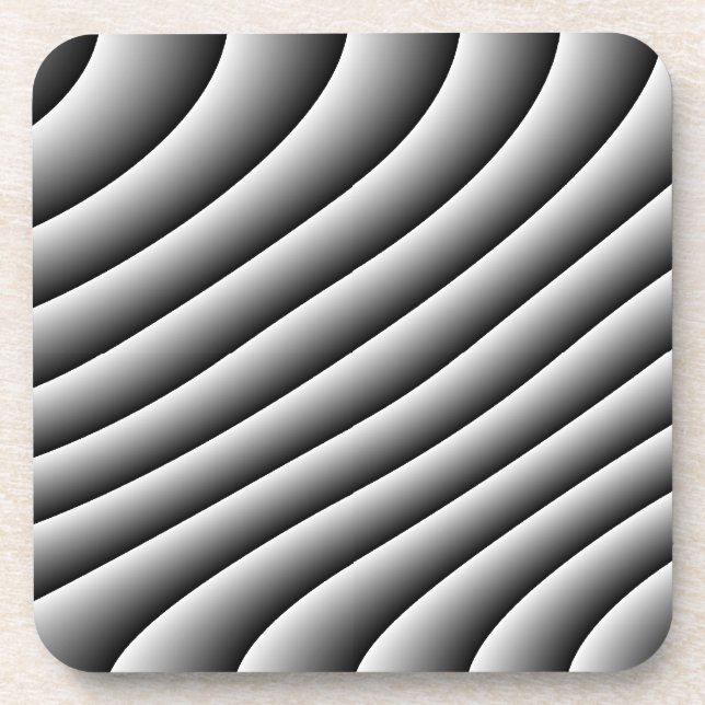 Vintag Wavy Lines Cork Untersetzer (Vorderseite)