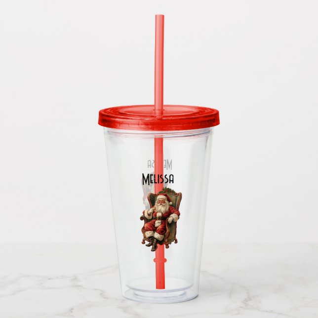 Vintag Weihnachten Acryltrinkbecher (Vorderseite)