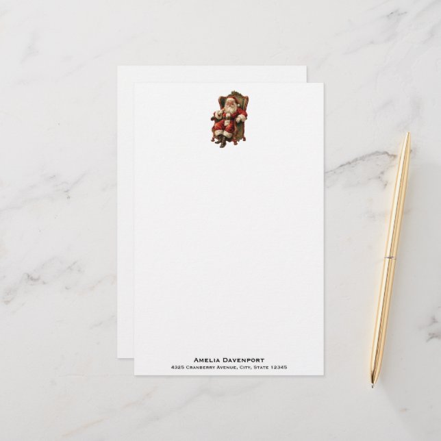 Vintag Weihnachten Briefpapier (Vorderseite/Rückseite Beispiel)