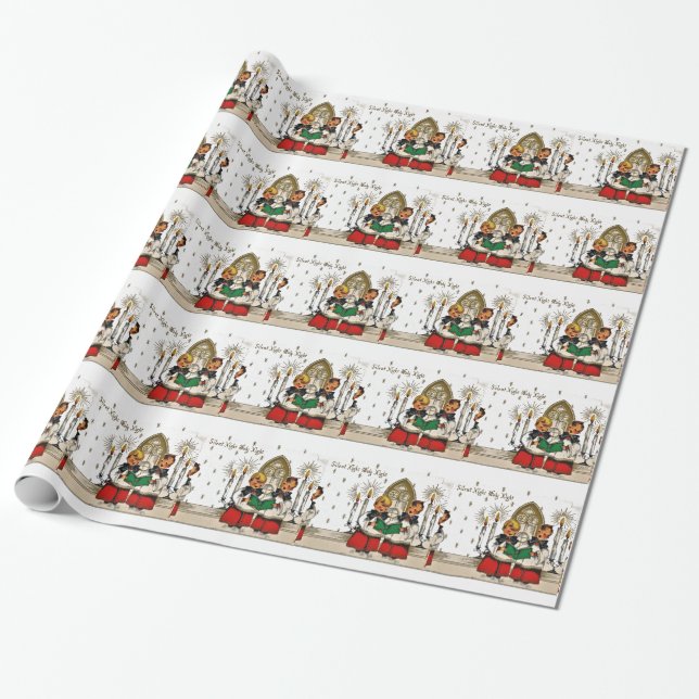 Vintag-Weihnachten-Postkarten-0029 Geschenkpapier (Ungerollt)