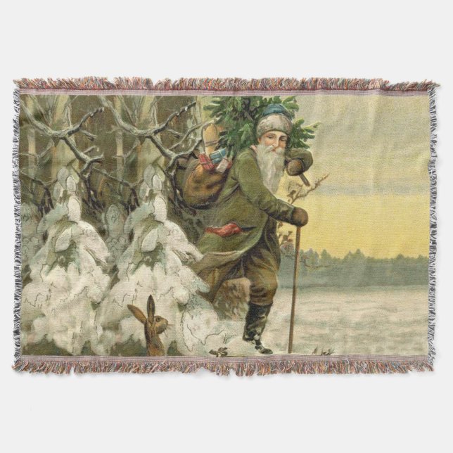 Vintag Weihnachten Viktorianischer Urlaub Decke (Vorderseite)