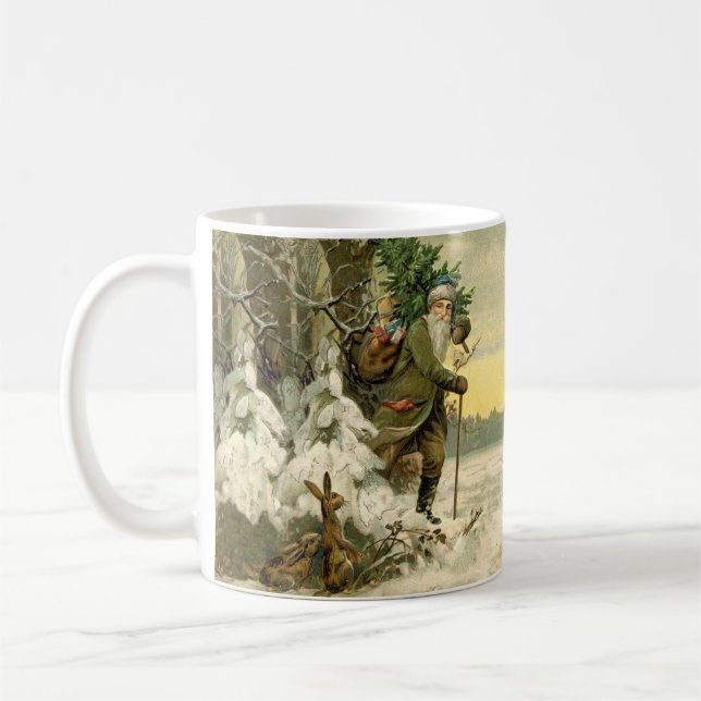 Vintag Weihnachten Viktorianischer Urlaub Kaffeetasse (Links)