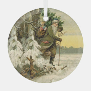 Vintag Weihnachten Viktorianischer Urlaub Ornament Aus Glas