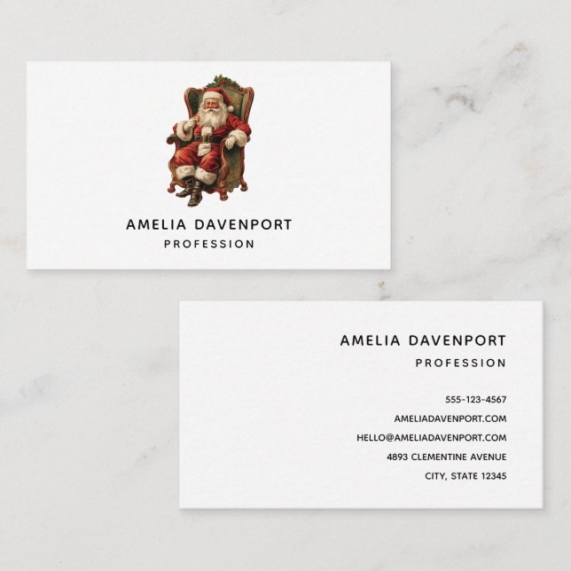 Vintag Weihnachten Visitenkarte (Vorne/Hinten)