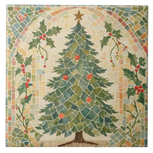 Vintag, Weihnachtsmosaik, Viktorianischer Weihnach Fliese