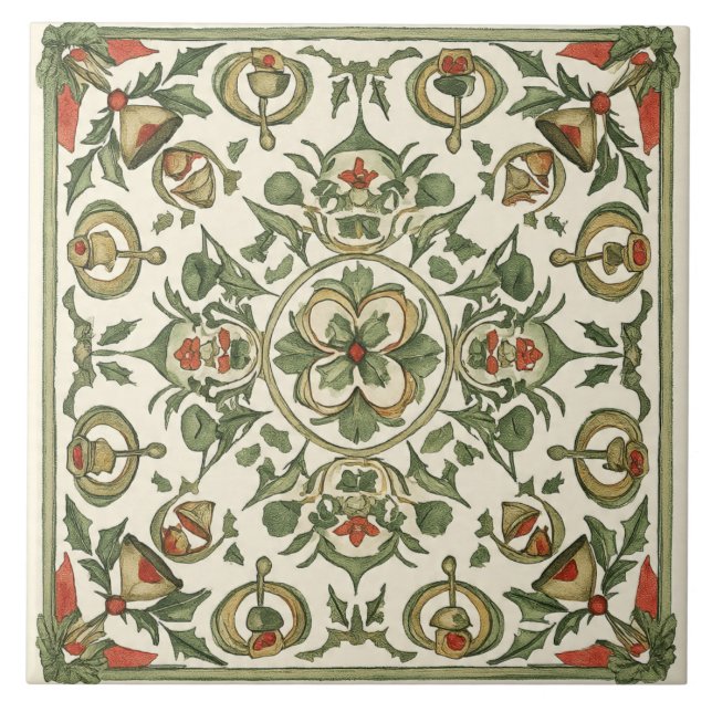 Vintag, Weihnachtsschmuck, Keramik Tile Fliese (Vorderseite)