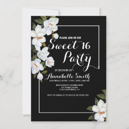 Vintag-Weißrosen süß 16 Einladung