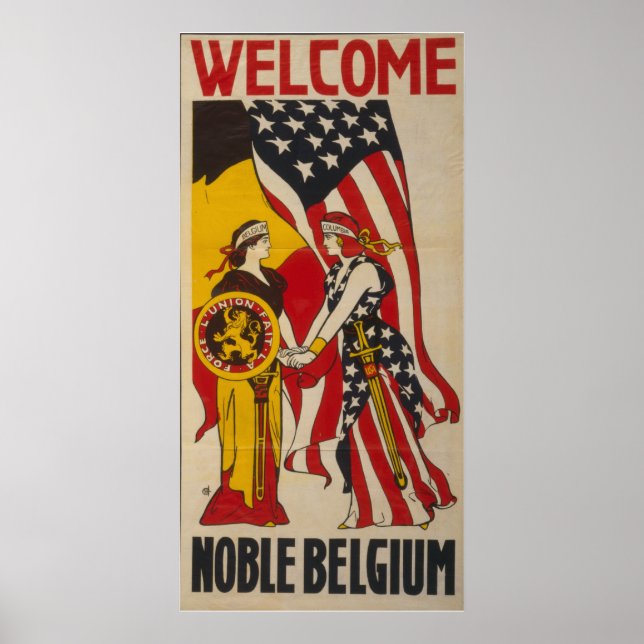 Vintag Welcome Noble Belgien Poster (Vorne)
