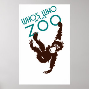 Vintag Wen im Zoo-Affen Poster