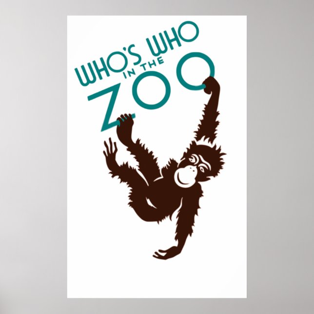 Vintag Wen im Zoo-Affen Poster (Vorne)